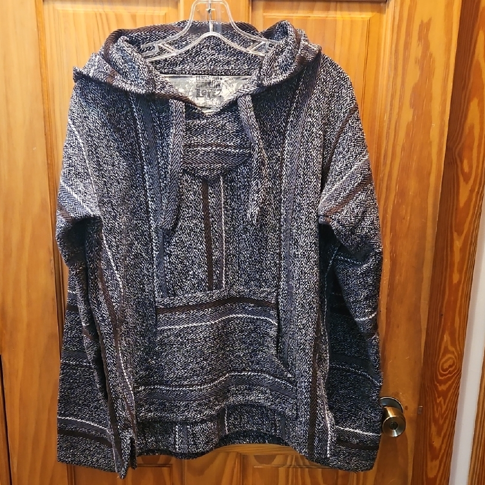 Men's Blue Baja Hoodie Sweater